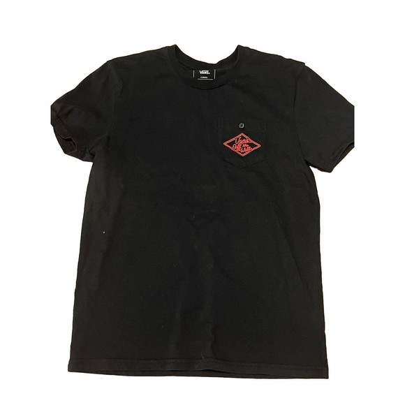 Vans Off The Wall‎ XS Tee Shirt. Pocket Front And Back Logo Black - Picture 3 of 5